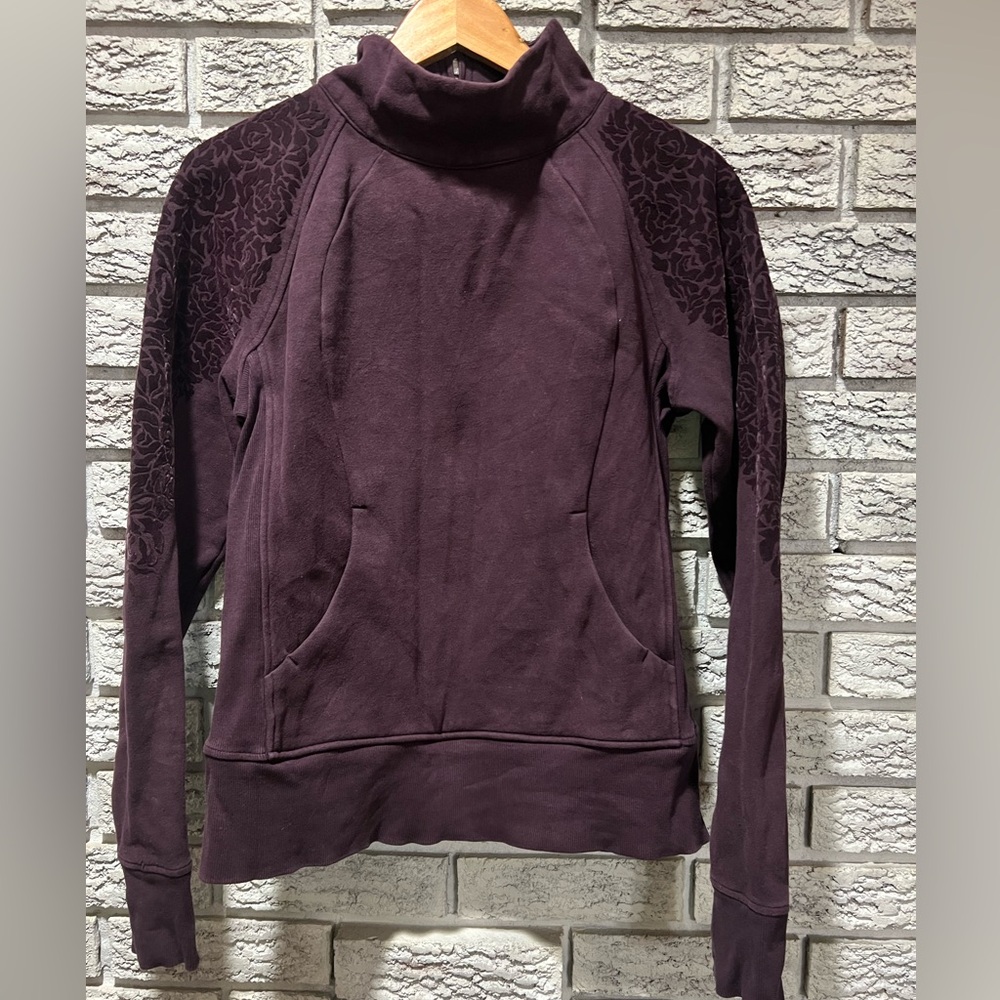 lululemon Floral flock pullover in Black cherry